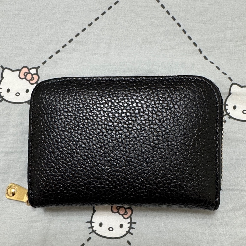Black Essential Small Zip Around Card Case Wallet